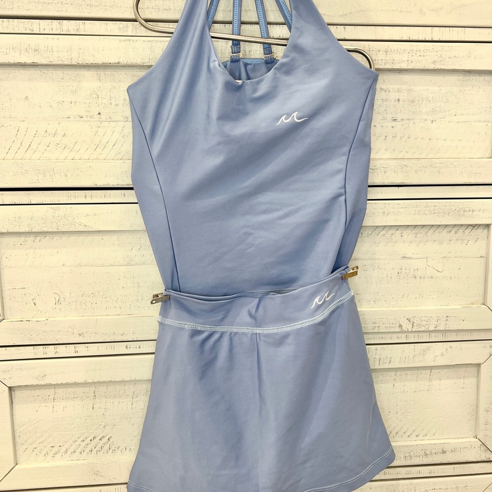 Source Unknown Light Blue Halter Dress